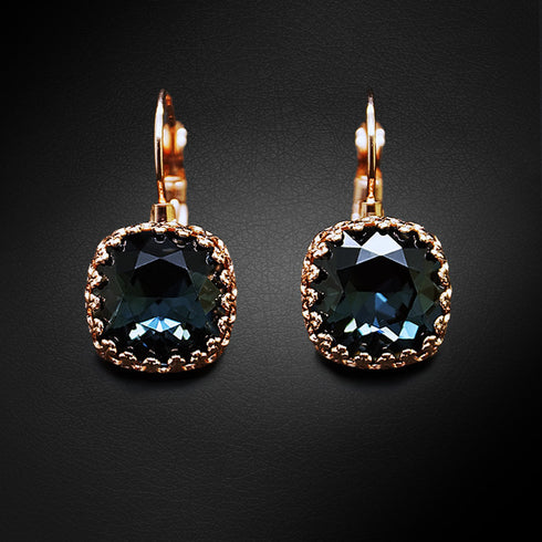 Auskarai "Vintāžš V (Grafitas)" su Swarovski™ kristalais